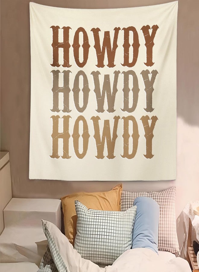 OXW Western Country Tapestry Wall Hanging for Bedroom, Vintage Tapestry, Western Room Decor, Retro Howdy Sign Wall Art, Cowgirl Room Decor, 50x60 Inches - Image 3